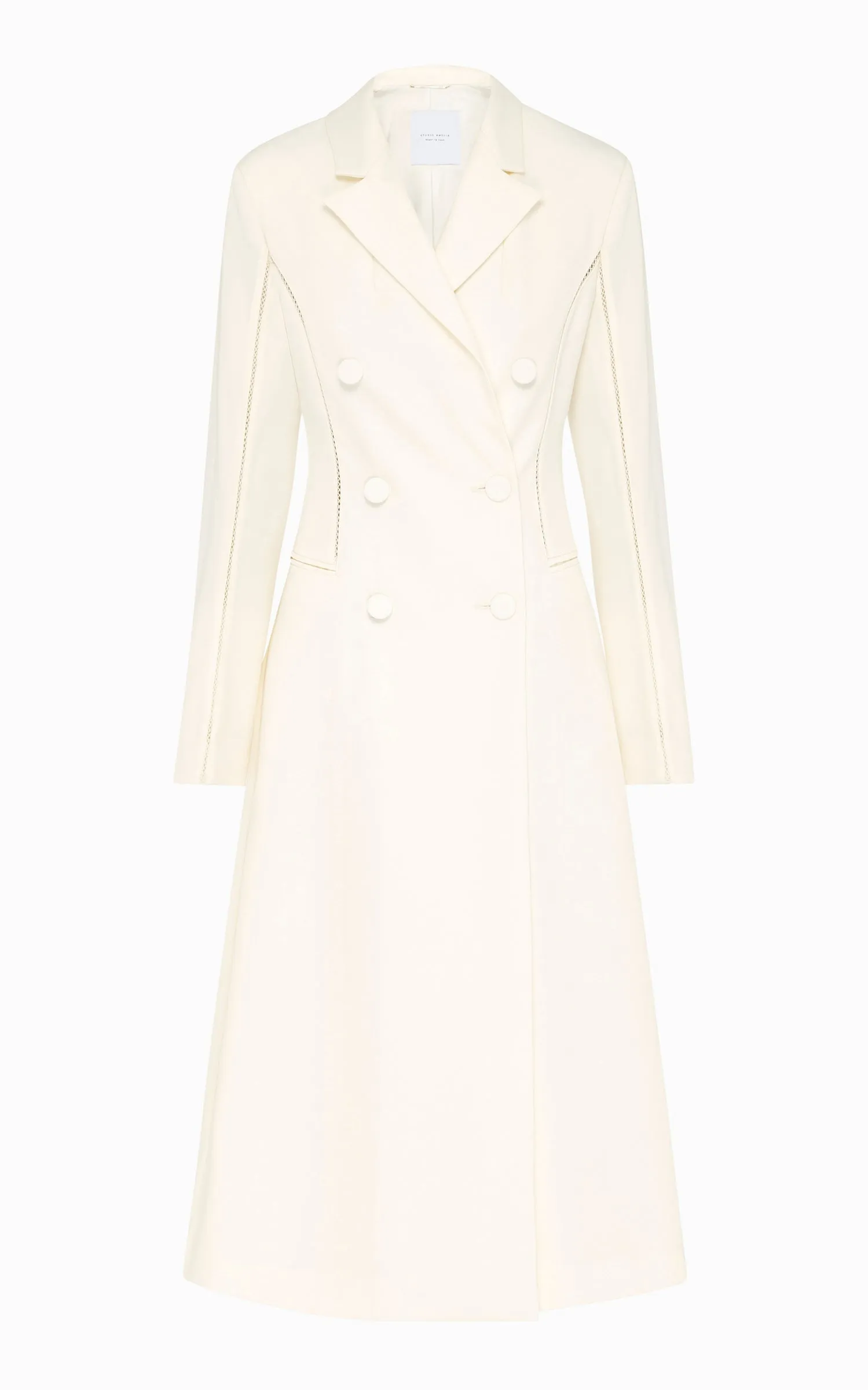 Triptych Spliced A-Line Coat | Ivory