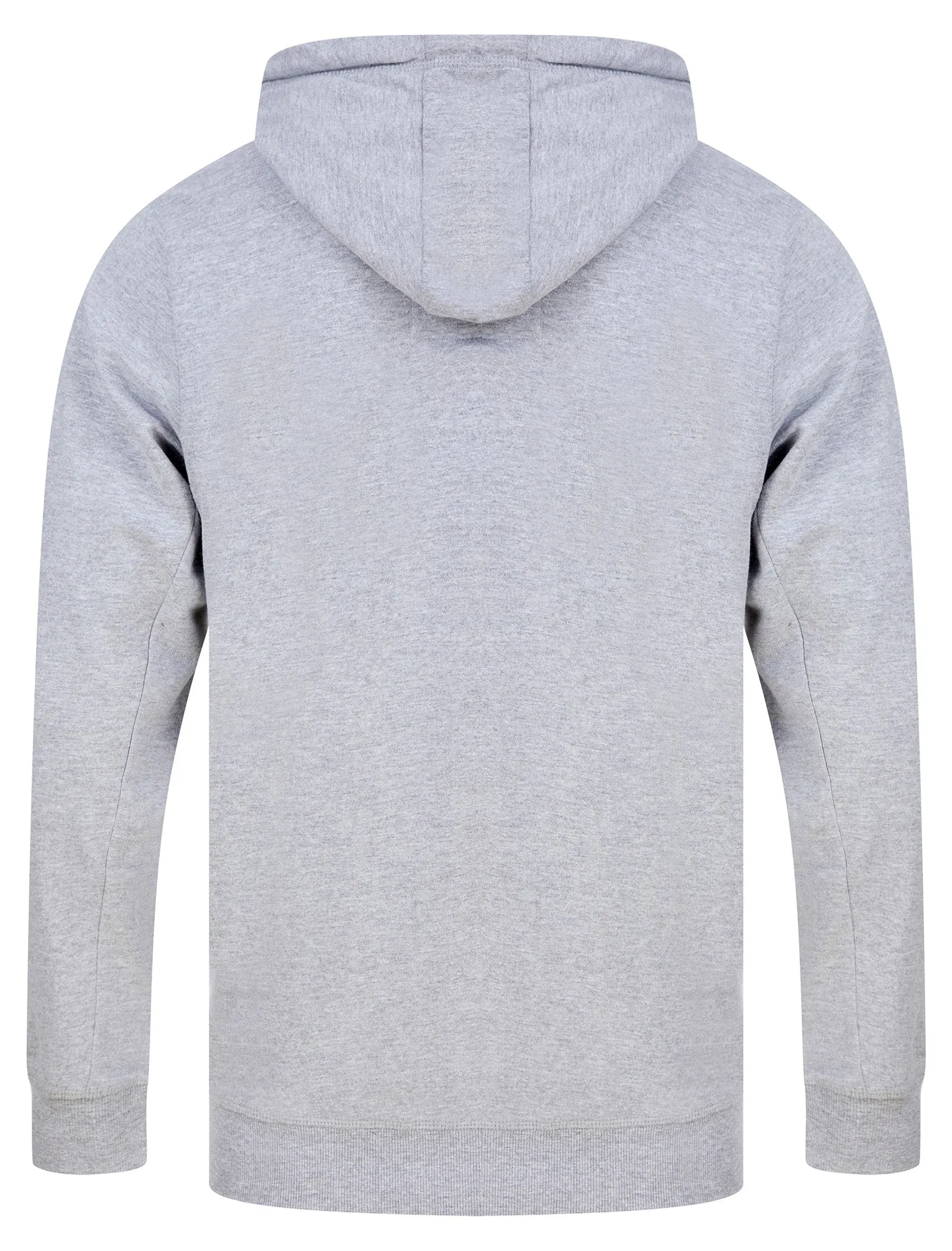 Triv Motif Brushback Fleece Pullover Hoodie in Light Grey Marl - Tokyo Laundry