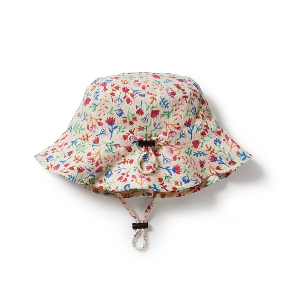 Tropical Garden Crinkle Sunhat