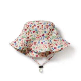 Tropical Garden Crinkle Sunhat