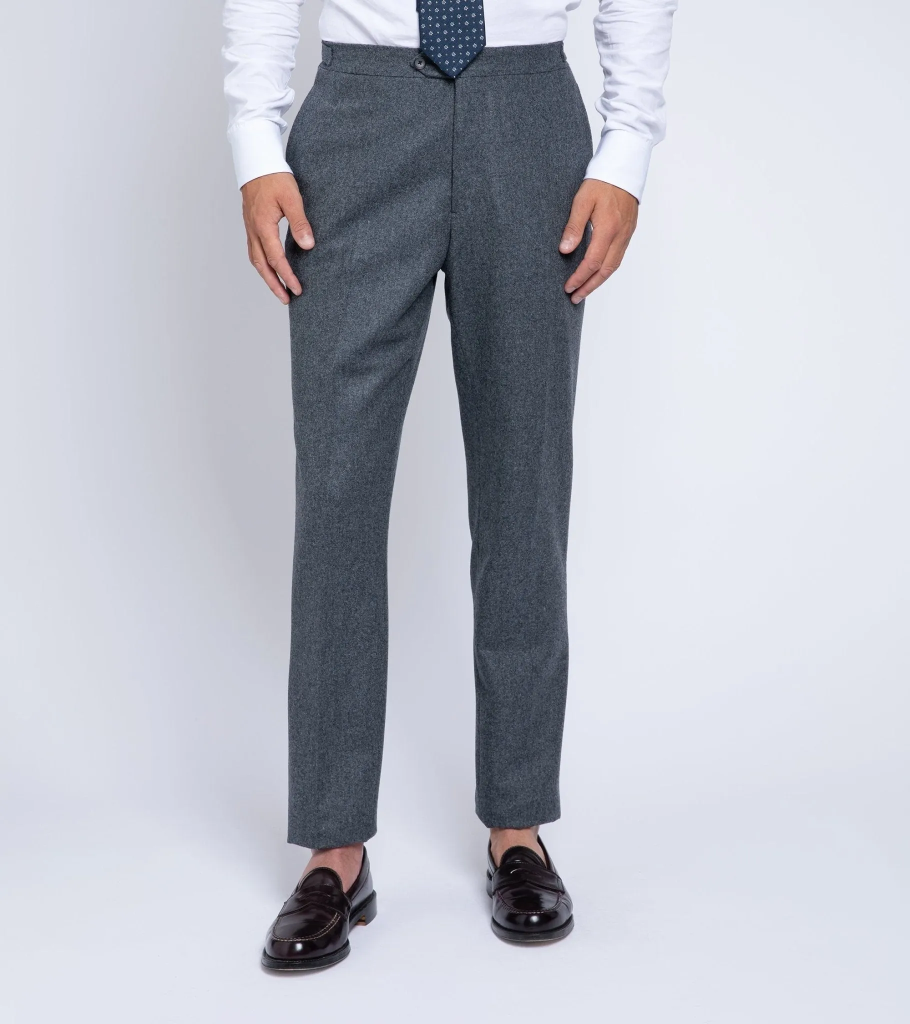 Trunk Wigmore Wool Flannel Suit Trousers: Charcoal