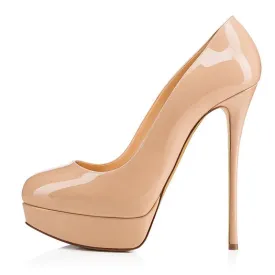 Tucomosi Women Platform Pumps Round Toe Stiletto Heels