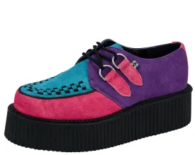 T.U.K PURPLE/PINK/TURQUOISE BLACK ROUND VIVA MONDO CREEPER