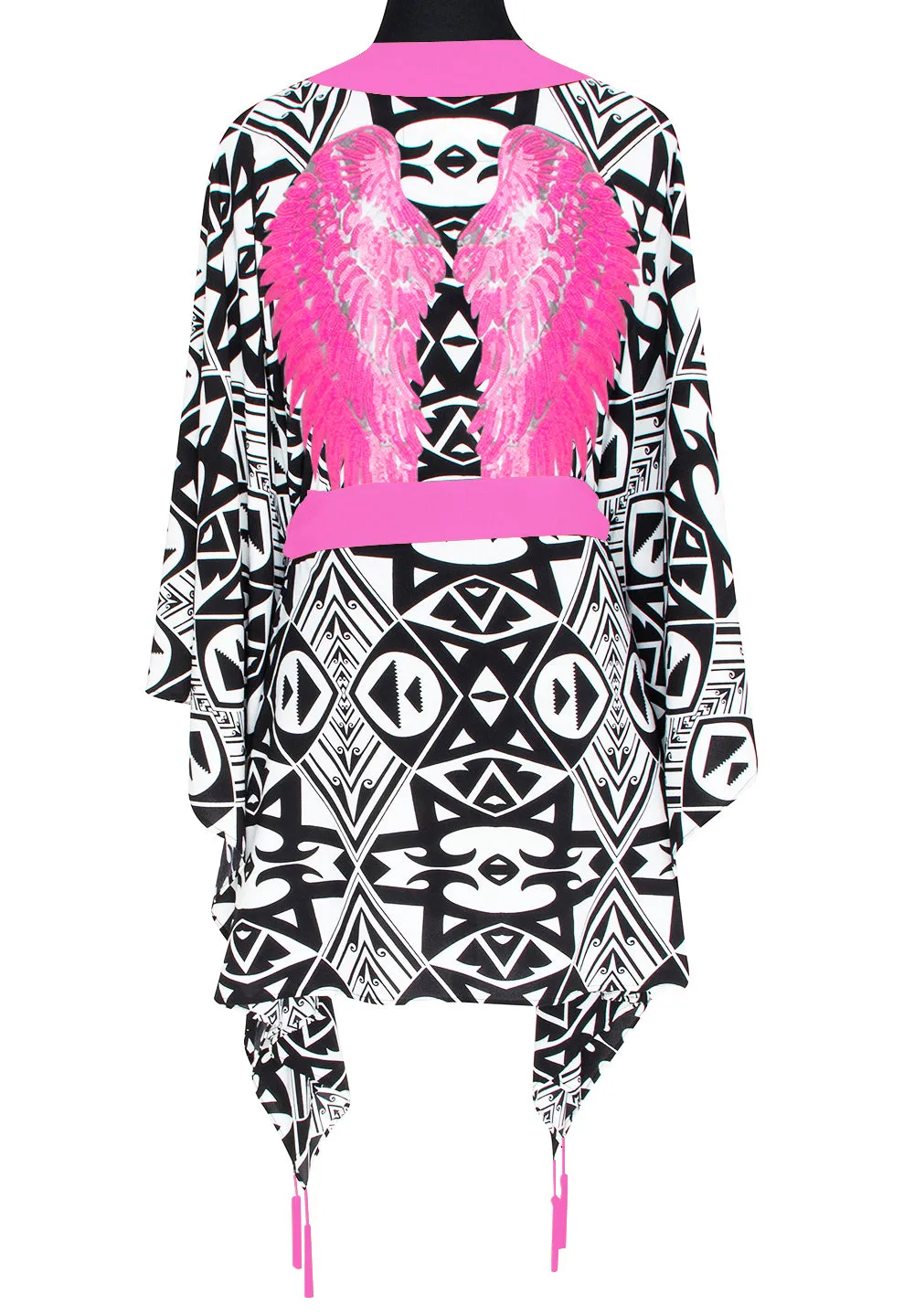 Tulum – Tribal Kimono Wings (Neon Pink)