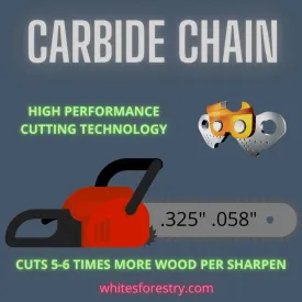 TUNGSTEN CARBIDE CHAINSAW CHAIN .325" .058" Full Chisel