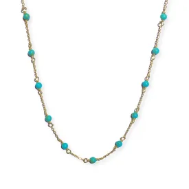 Turquoise Beaded Station Choker