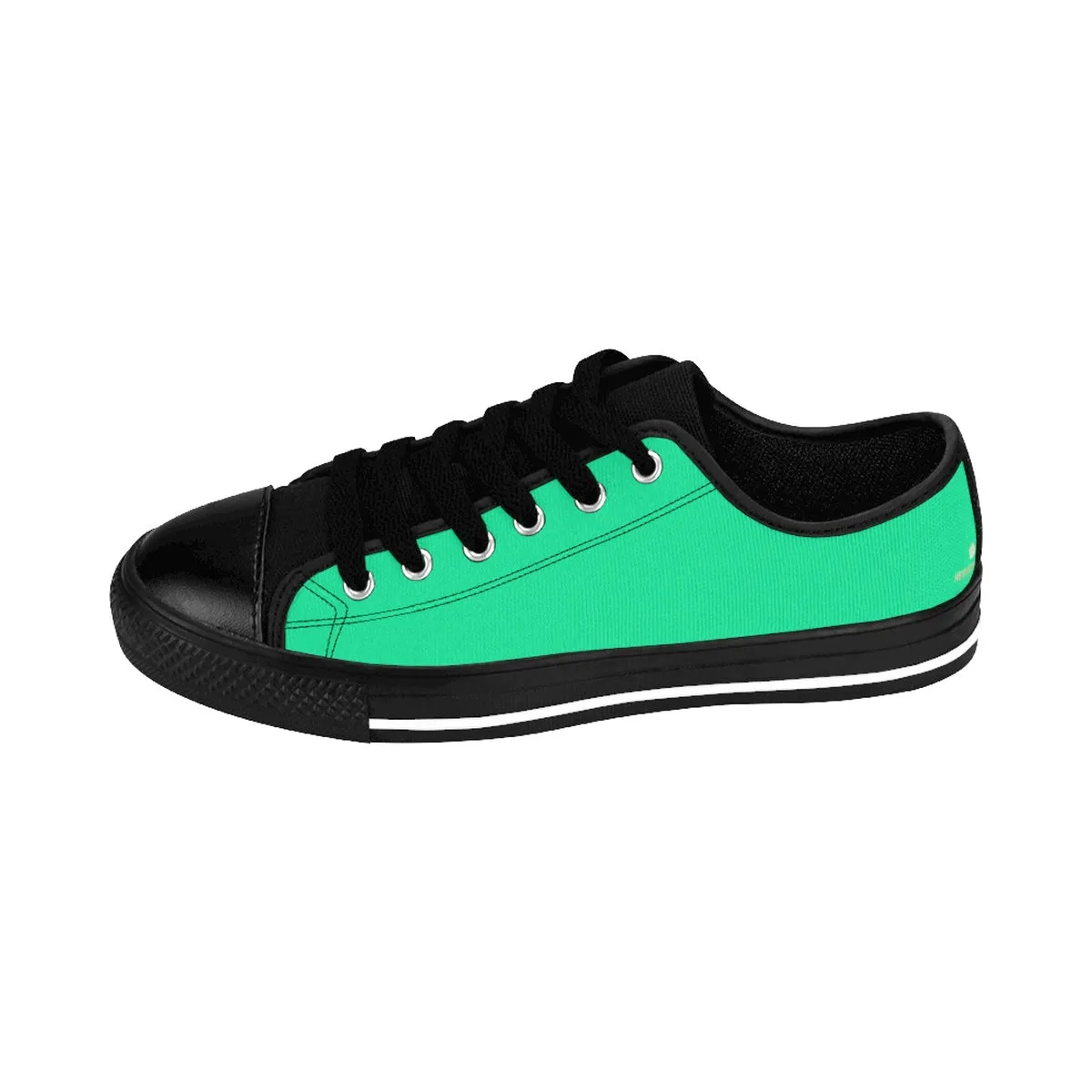 Turquoise Blue Ladies Sneakers, Solid Color Modern Premium Low Top Women's Running Shoes (US Size 6-12)