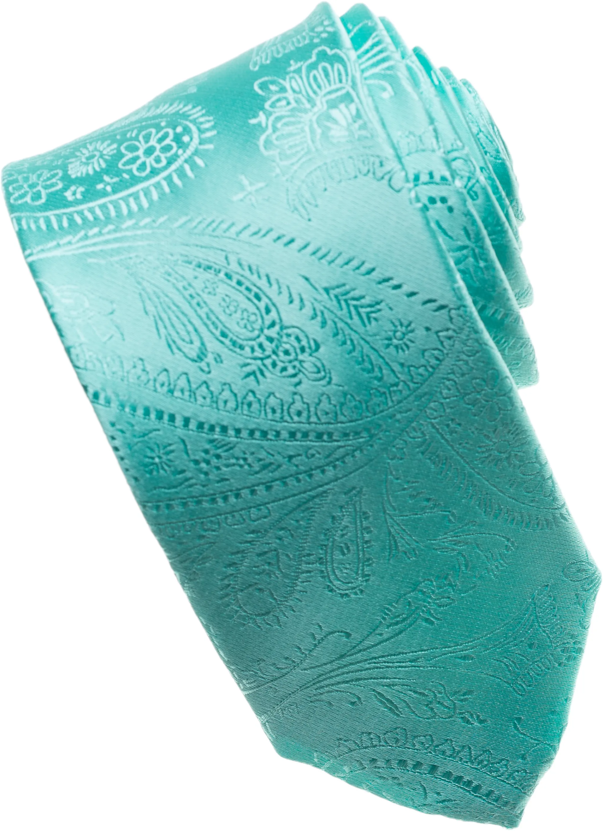 Turquoise Paisley Tone on Tone Necktie