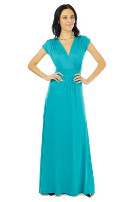 Turquoise Veronica Lake Maxi Dress