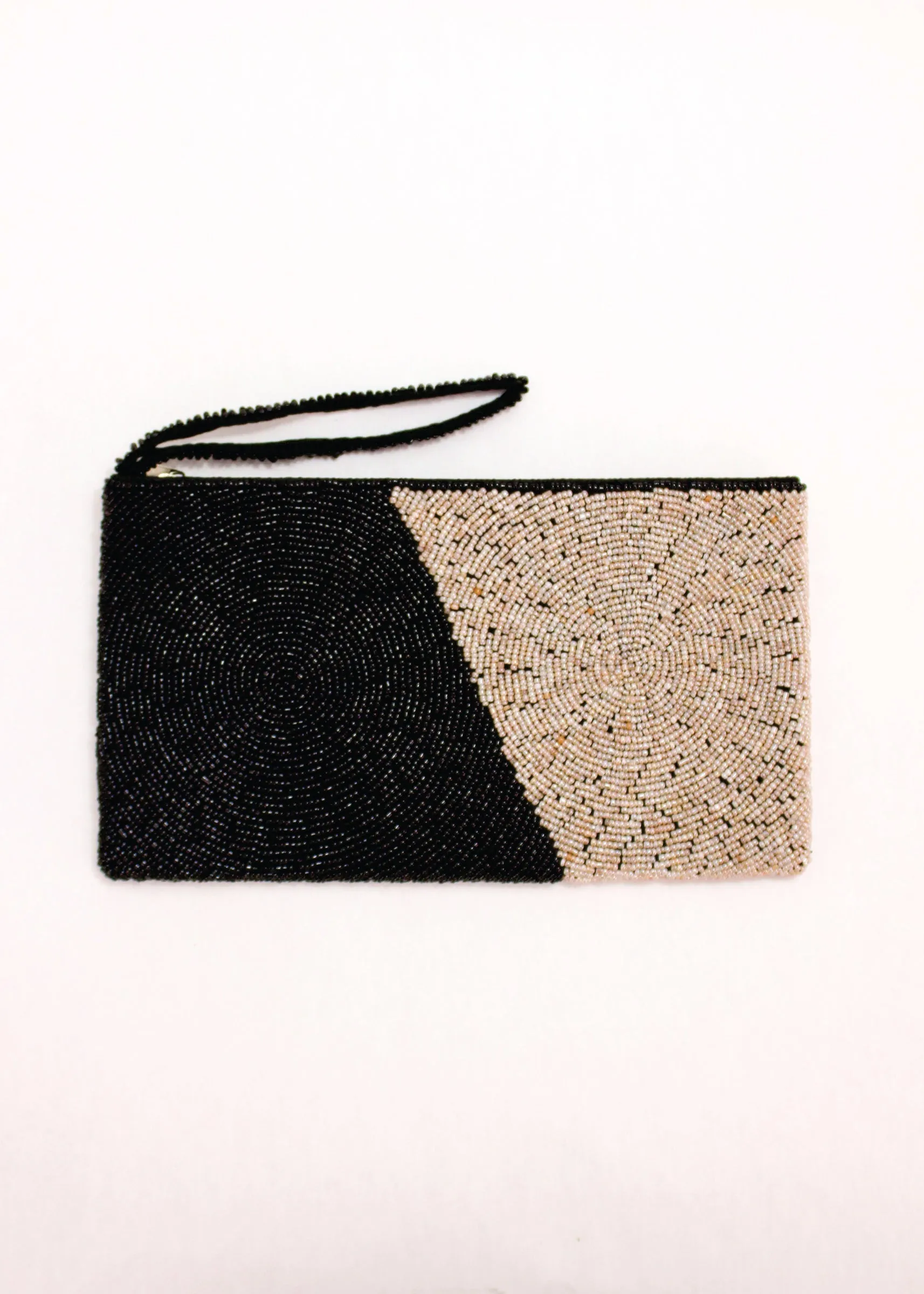 Tuxedo Beaded Clutch