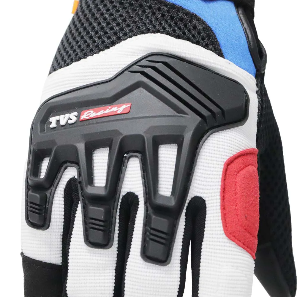 TVS Racing Gloves for Men | Mesh Motorcycle Gloves for Riding Comfort (Blue White)