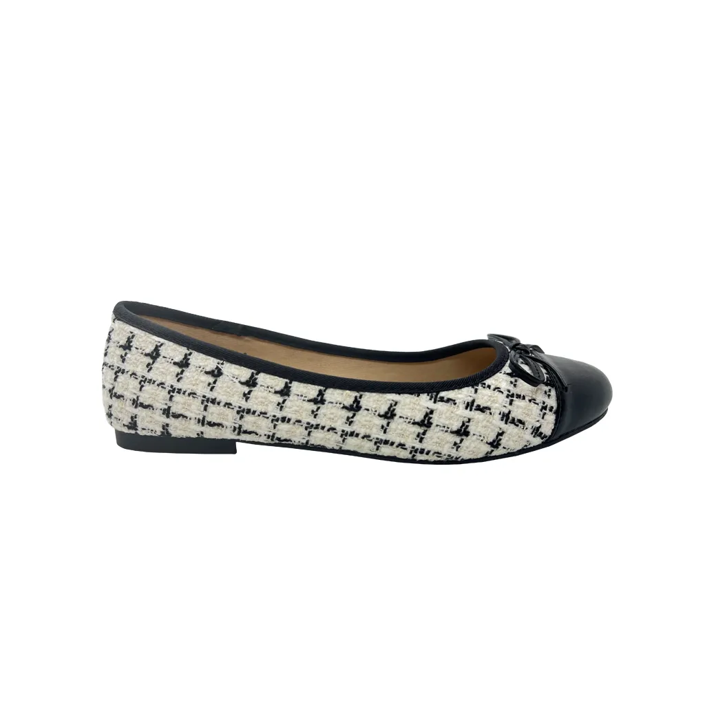 Tweed Ballet Flats - Ivory