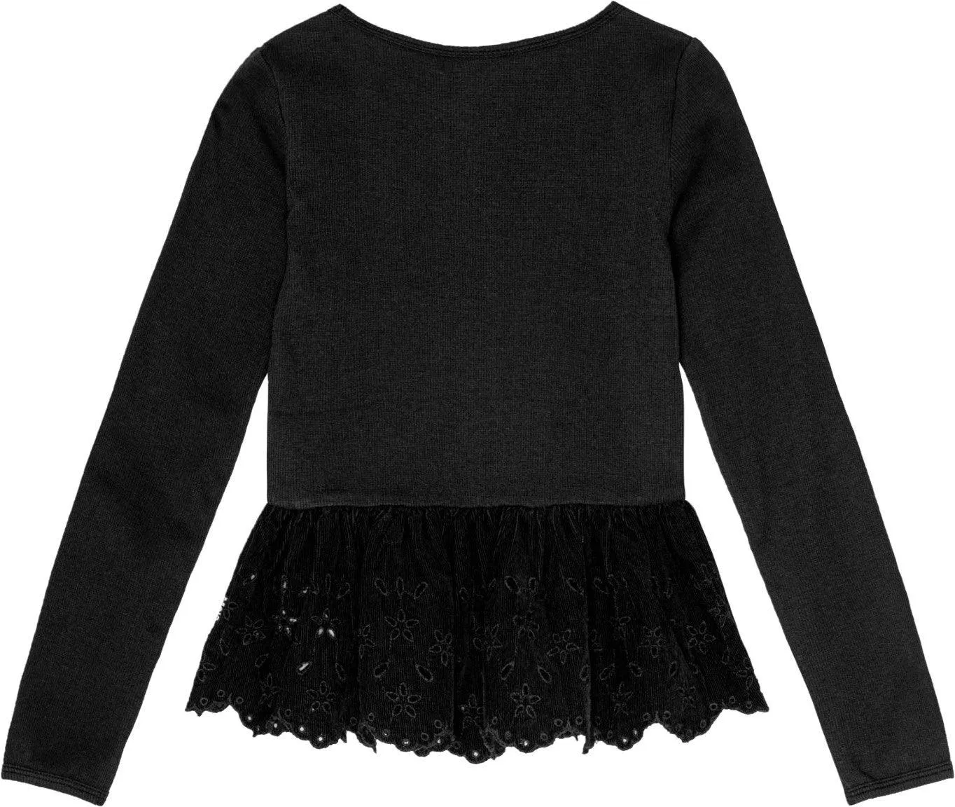 Tween Tops | Riana Black Long Sleeve Peplum Top | Molo