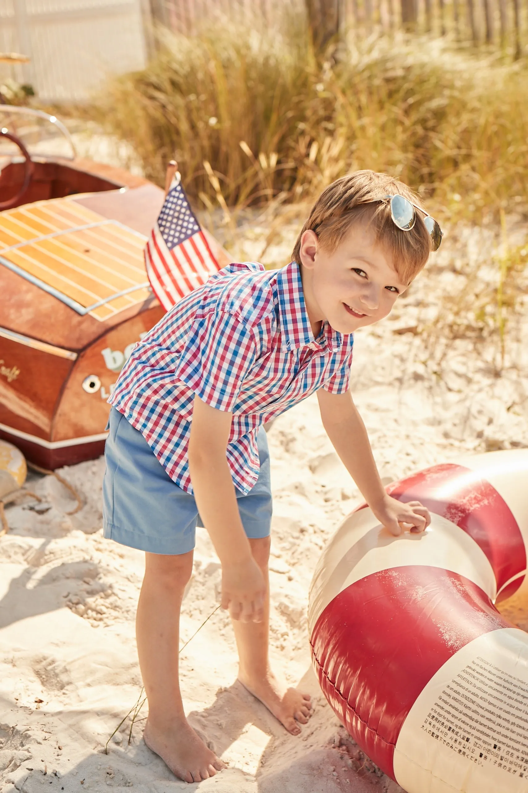 Twill Boy's Play Short -- Blue