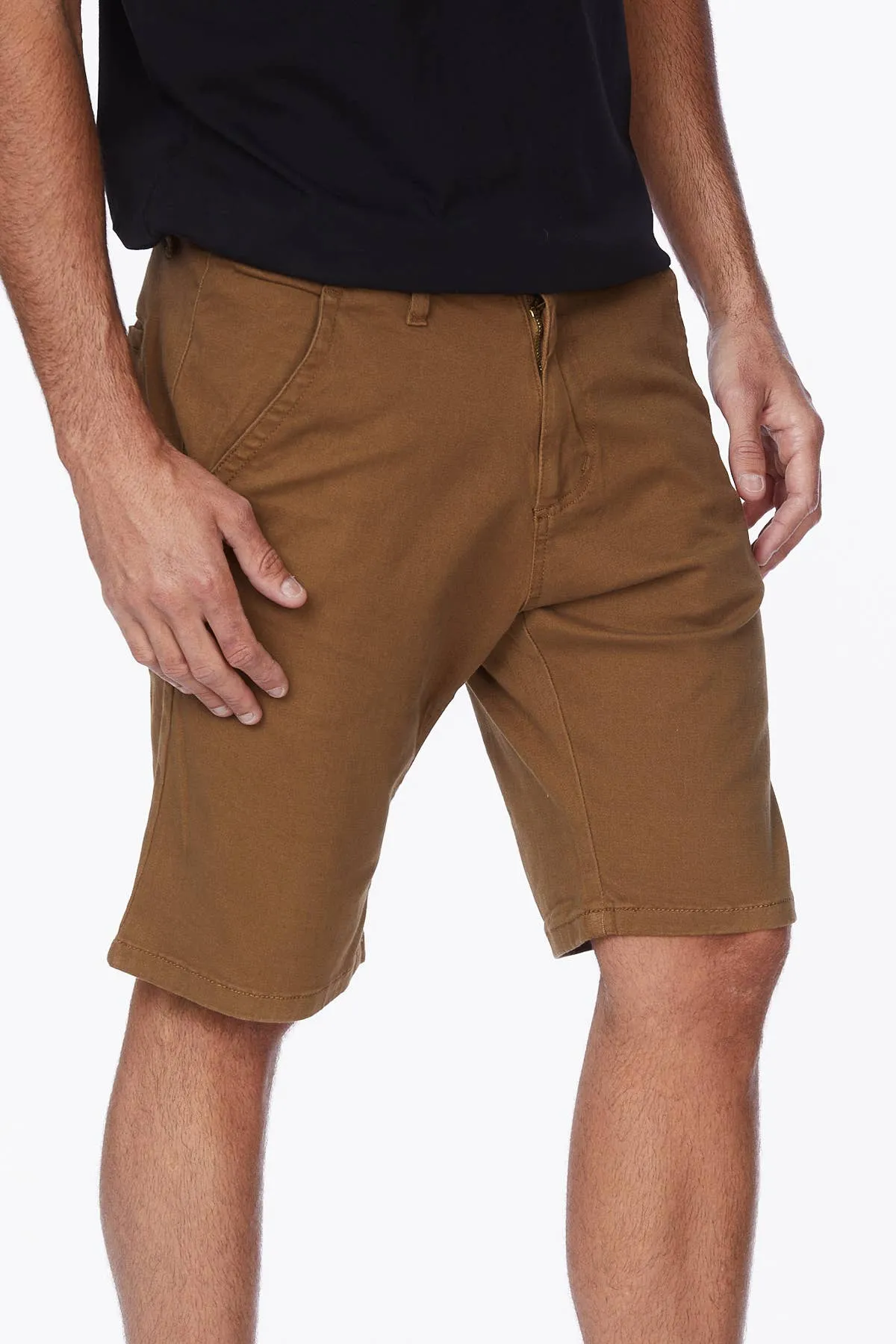 Twill Chino Shorts - Tobacco