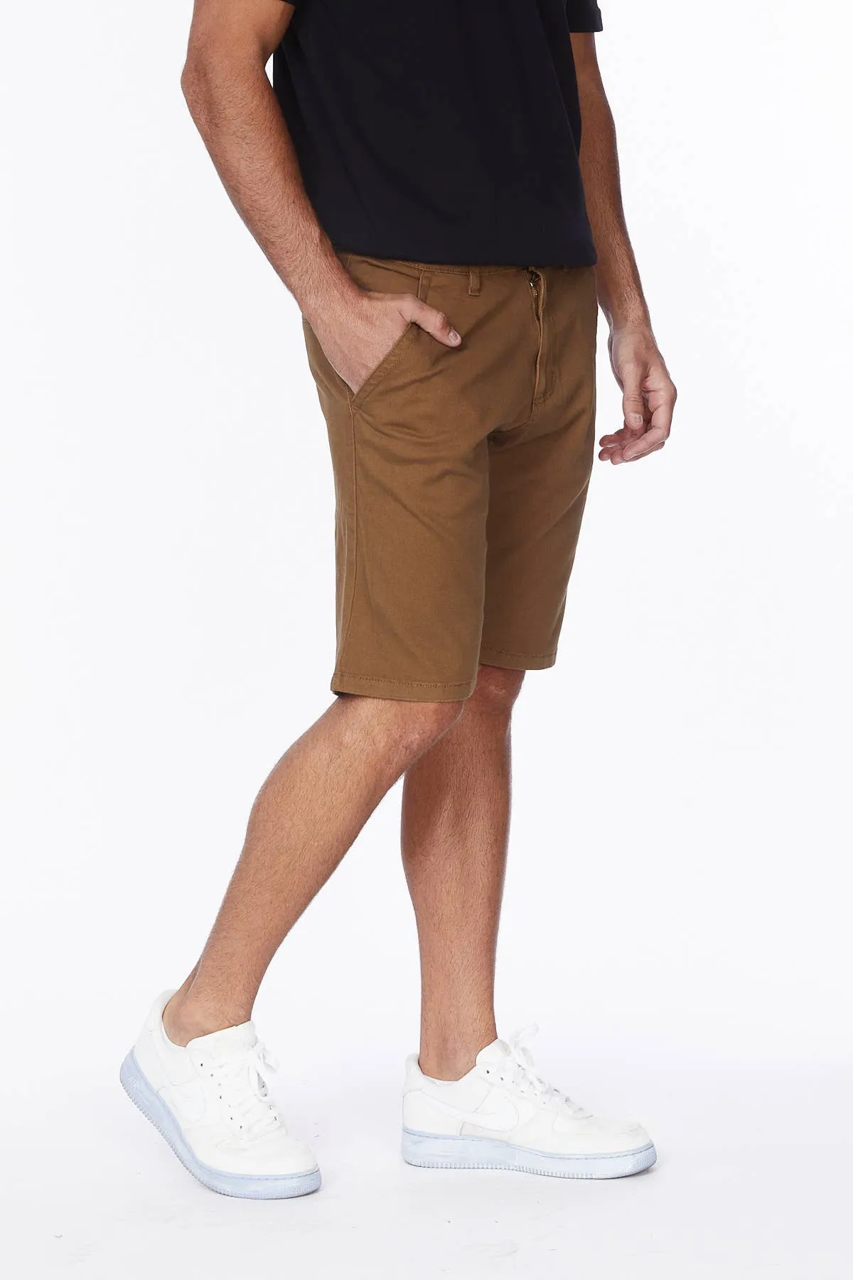 Twill Chino Shorts - Tobacco