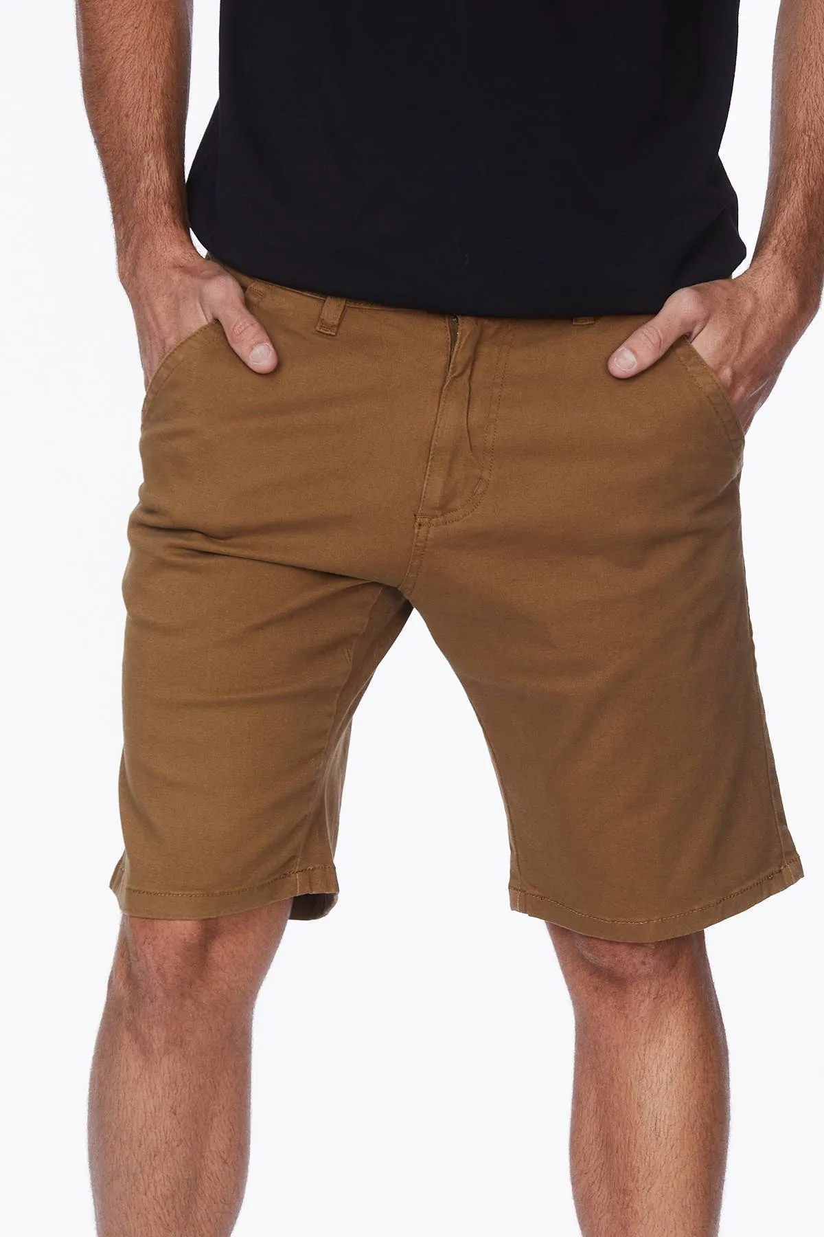 Twill Chino Shorts - Tobacco