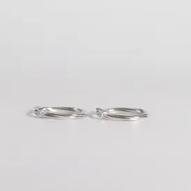 Twist White Gold Hoops