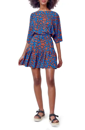 TYRA Batwing Mini Dress - Giraffe