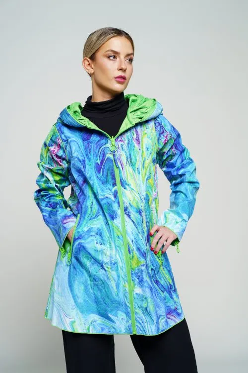 UBU Collection, 22015 Reversible  Patterned Raincoat