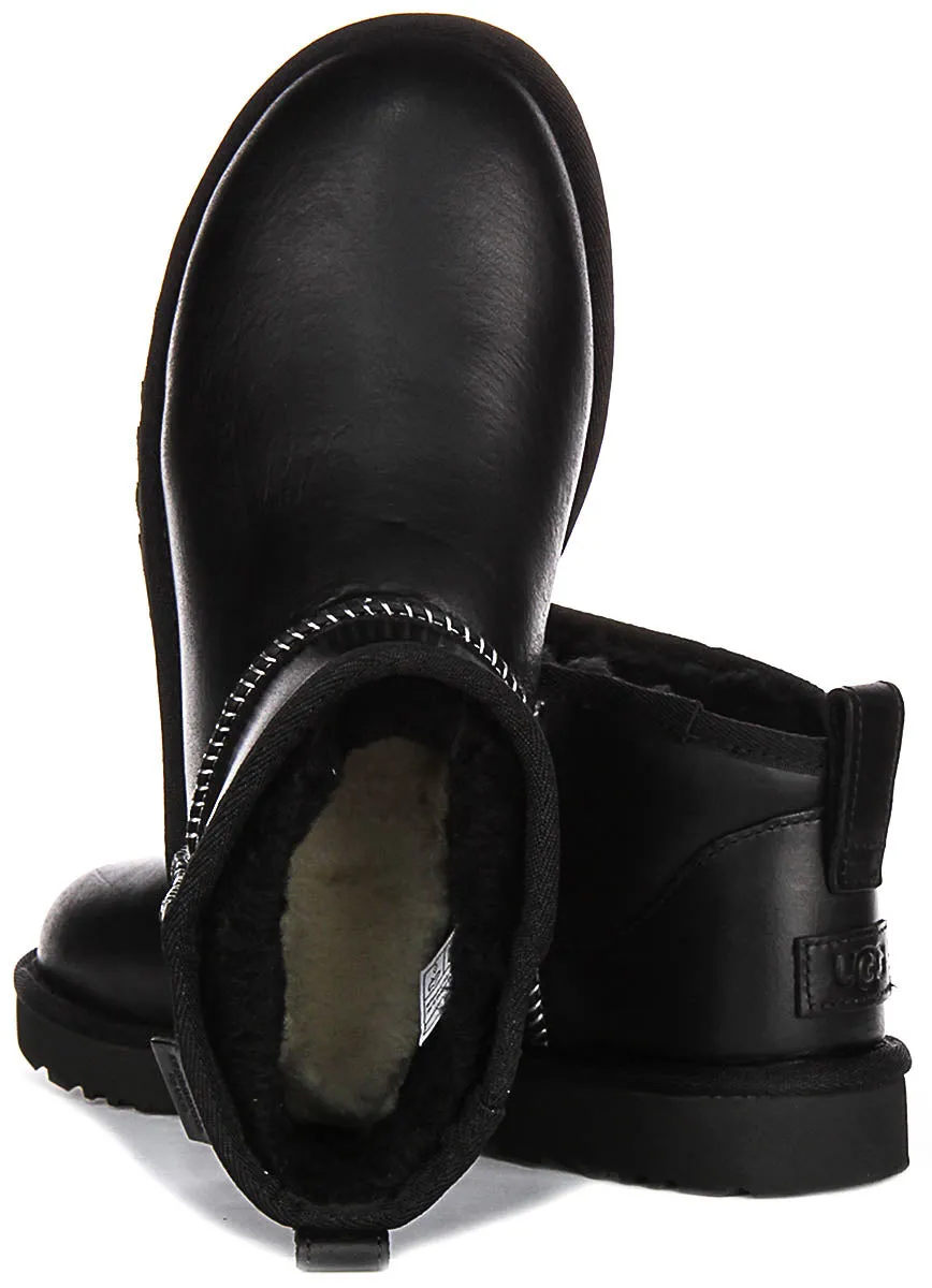 Ugg Australia Ultra Mini Leather In Black For Women