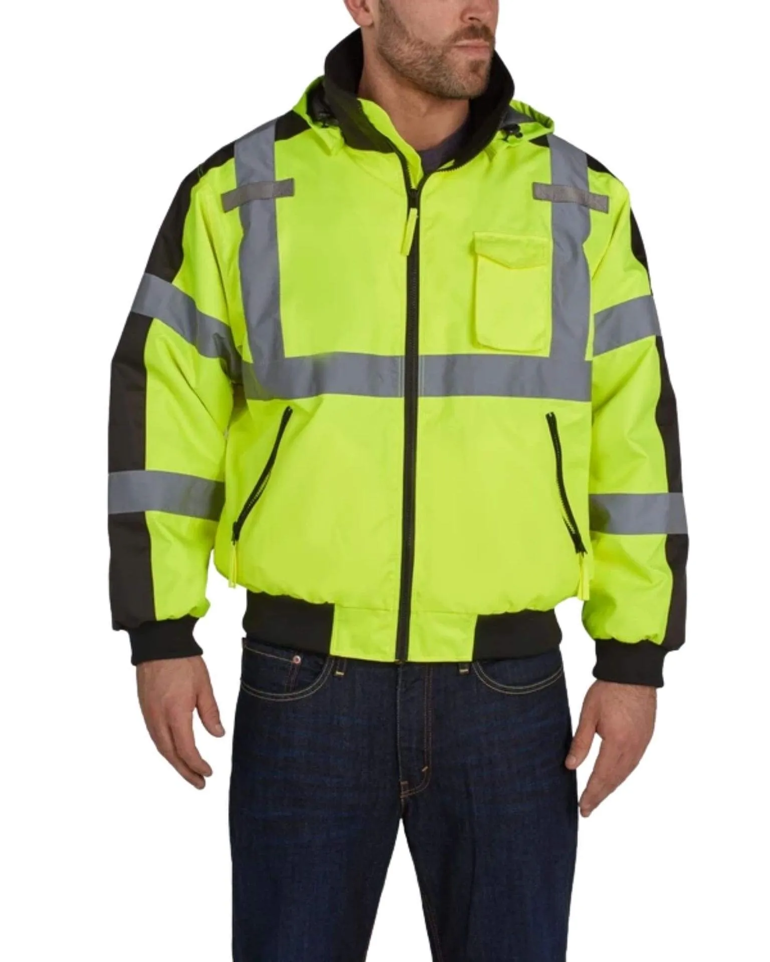 UHV575 HiVis 3-Season Bomber Jacket with Teflon Fabric Protector