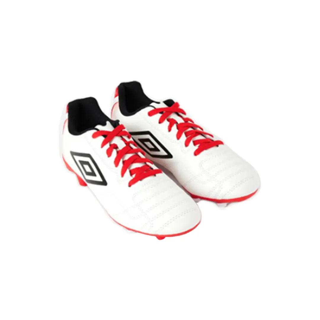 Umbro Classico IX Fg Junior Football Studded Boots White/Black/High Riskred - 81714U-ZQI