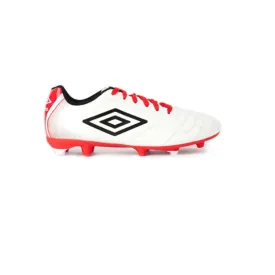 Umbro Classico IX Fg Junior Football Studded Boots White/Black/High Riskred - 81714U-ZQI