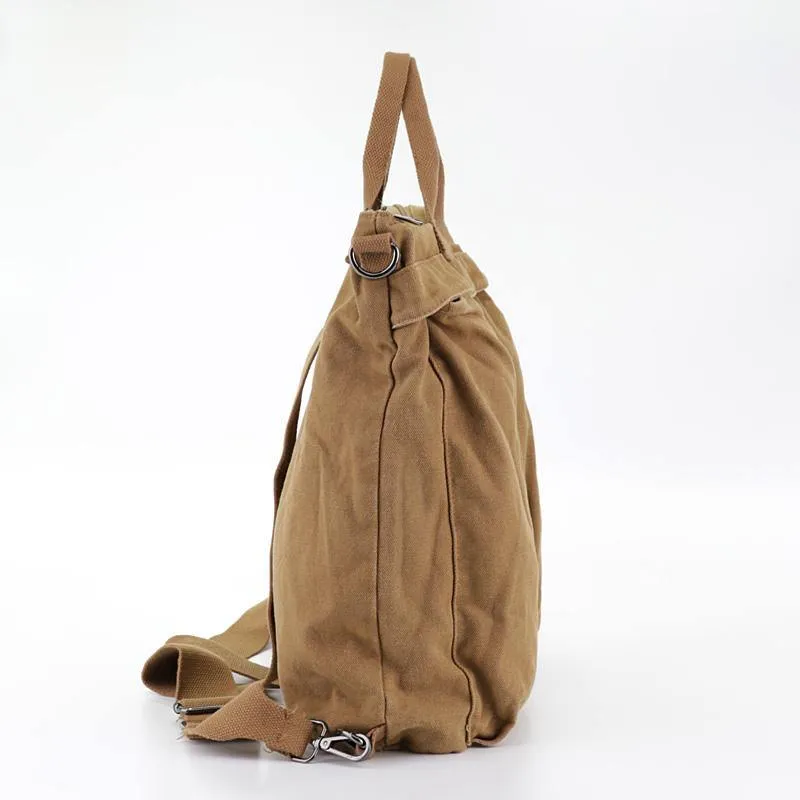 Unique Soft Surroundings Plus Size brown Canvas Square Backpack