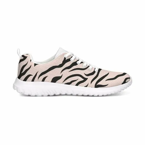 Uniquely You Womens Sneakers - Pink and Black Zebra Stripe Canvas