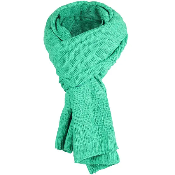 Unisex Daily Square Pattern Soft Knit Winter Scarf