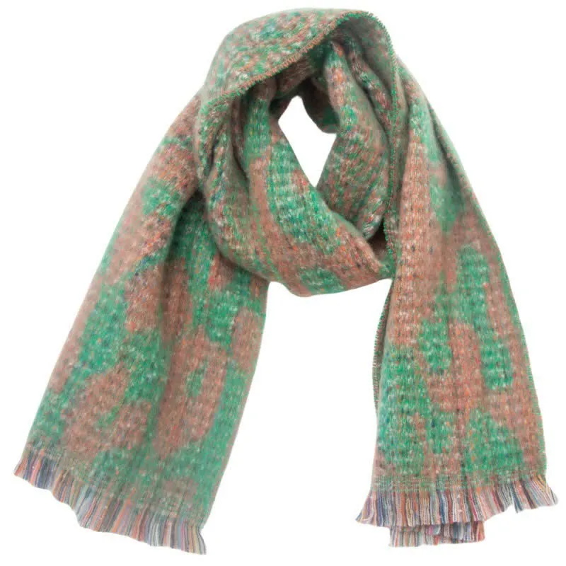 Unisex Pretty Leopard Print Short Fringe Scarf