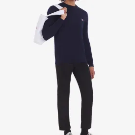 Unisex Tricolor Fox Patch Classic R-Neck Jumper - Navy