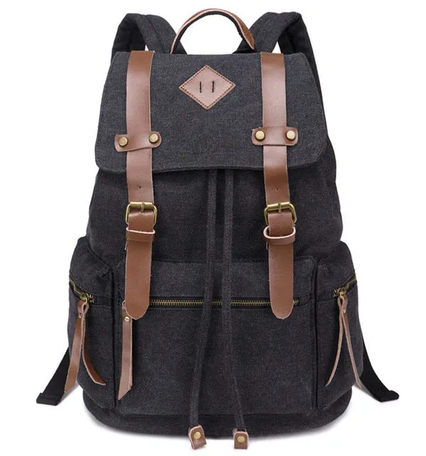 Unisex Vintage Canvas School Laptop Backpack