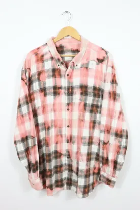 Upcycled Bleached Flannel Button-Down