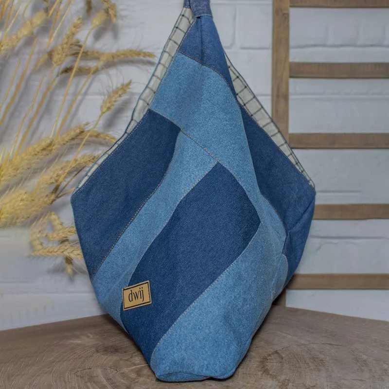 Upcycled Denim Tote Bag | Blue