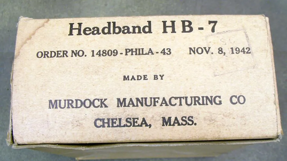 U.S. Headphone Headband HB-7 w/ Original Carton: WW2 (Un-issued)