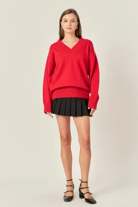 V Neckline Oversized Sweater