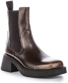 Vagabond Dorah In Brown Burnished Chelsea For Women