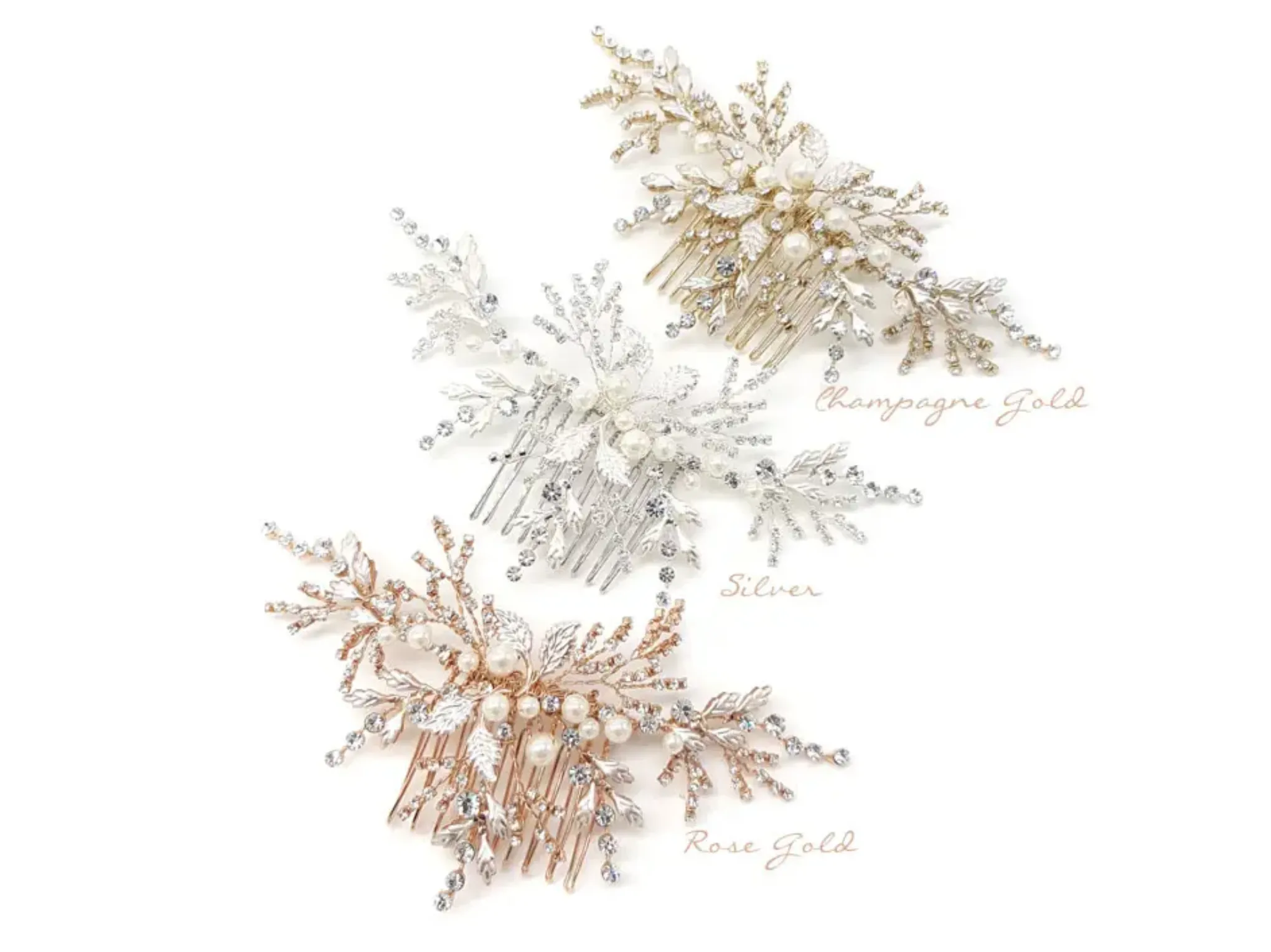 Valarie - Vine Crystal Pearl Bridal Comb