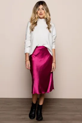 Valencia Midi Skirt in Fuchsia