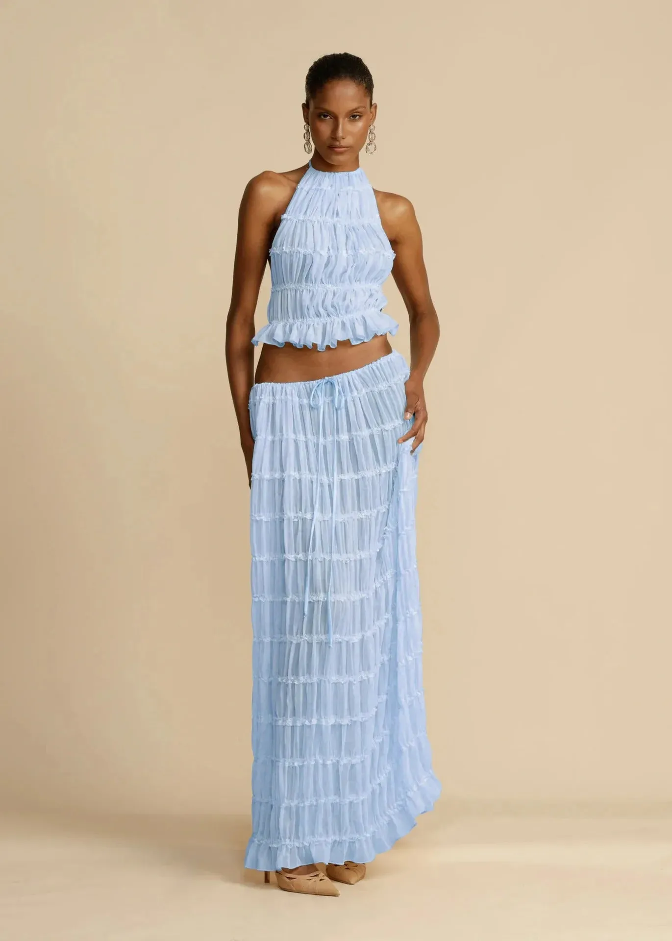 Valery | Pleated Drawstring Skirt Set