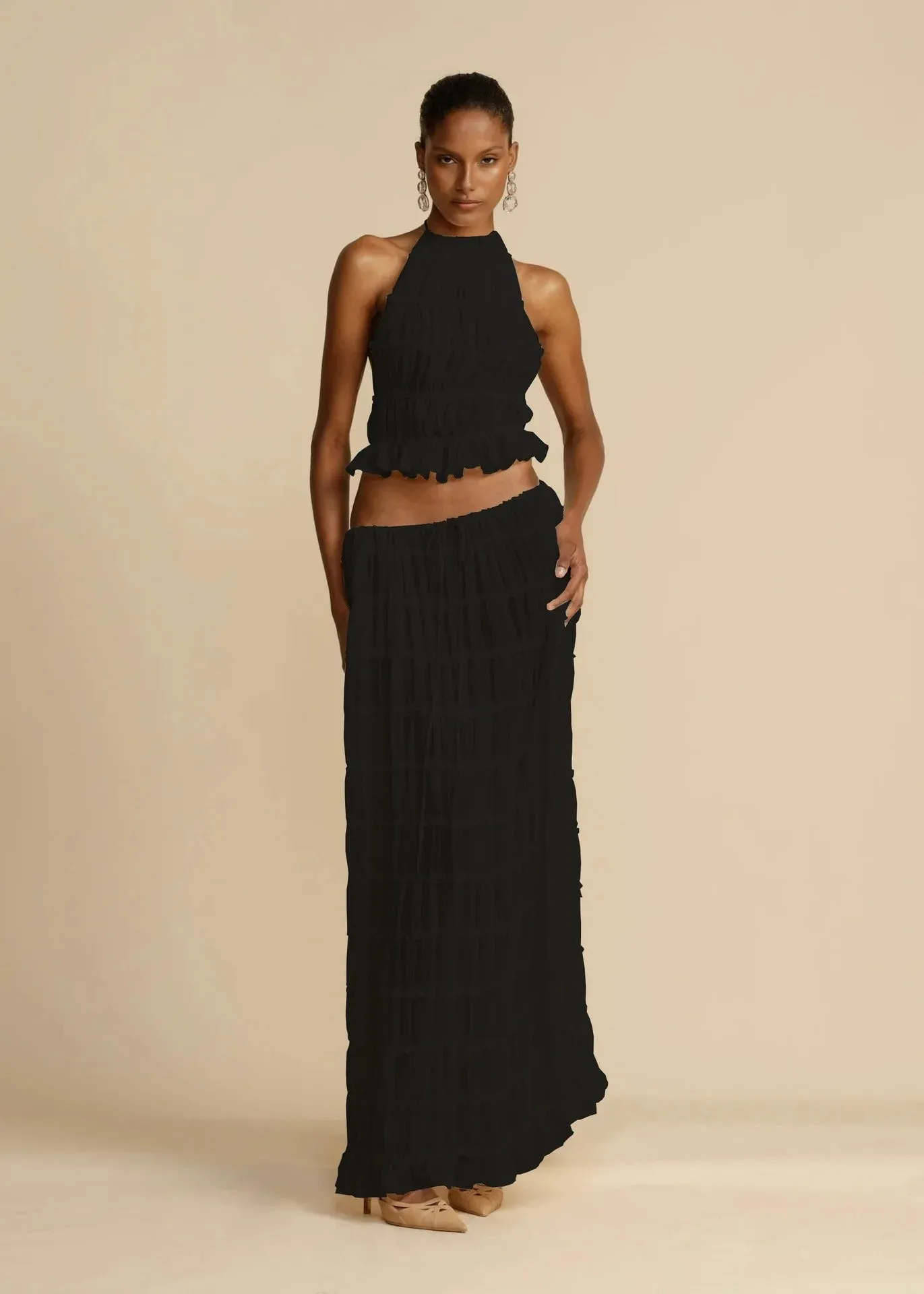 Valery | Pleated Drawstring Skirt Set