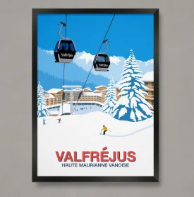 Valfrejus ski resort poster