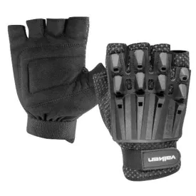 Valken Paintball Airsoft Alpha Half Finger Gloves - Black