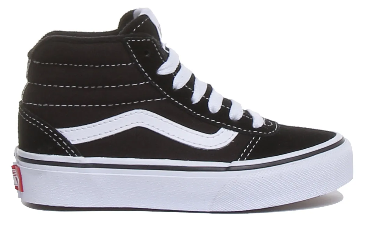 Vans Ward Hi In Black White For Kids