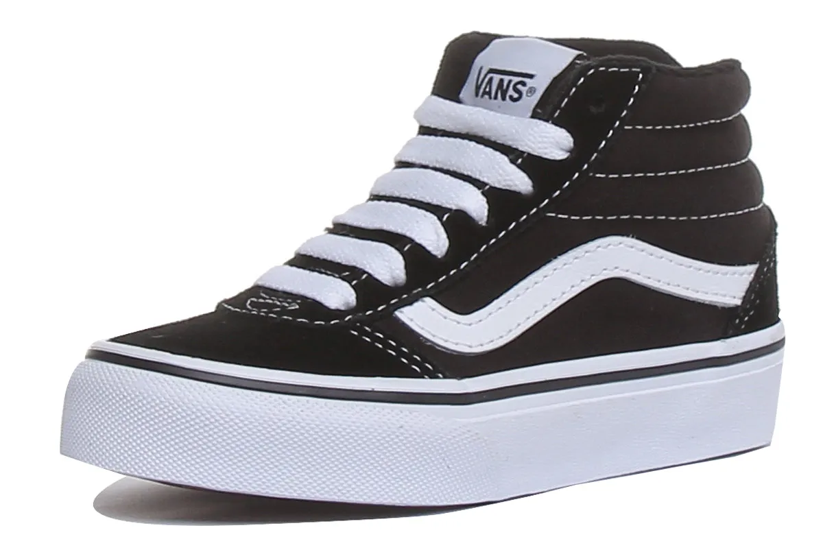 Vans Ward Hi In Black White For Kids