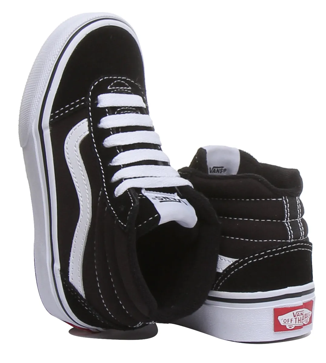 Vans Ward Hi In Black White For Kids