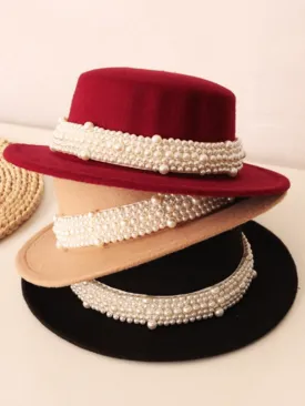 Velvet Darling Pearl Embellished Hat