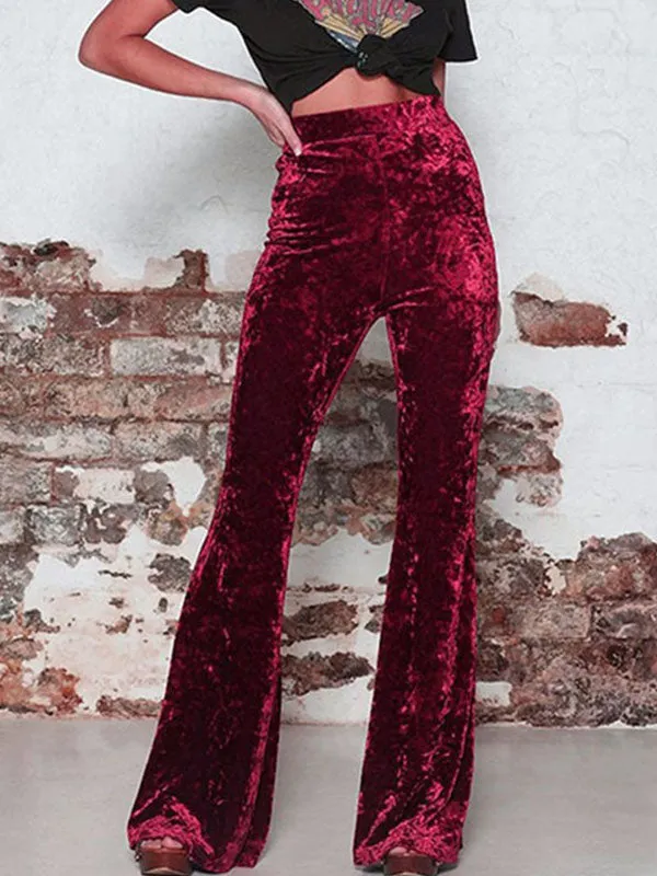 Velvet Flare Leg Pants